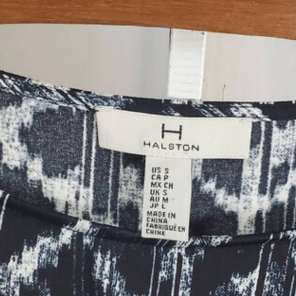 Halston | Blue & White, Flowy, Print Dress | Size Small - Picture 6 of 6